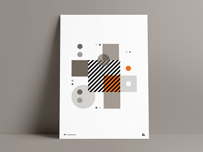 Orange Splash Geometric Poster