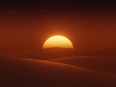 Desert Sunset 3d blender3d desert digitalart evee