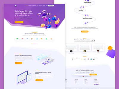 Creative Child Themes - Homepage color divi illustration landing purple theme design ux ui web design webpage website