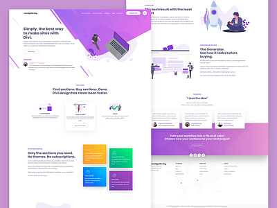 Needyesterday - Homepage color divi illustration landing purple theme design ux ux ui web design webpage website