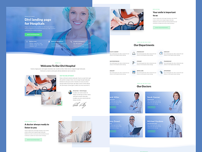 Healthy - Landing Page blue blue and white color divi hospital landing services theme design ui ux web site website