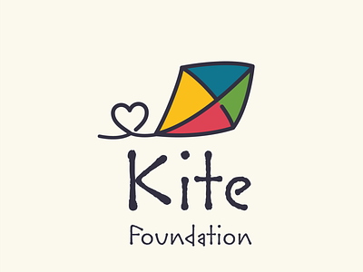 Kite logo for a organization serving children branding children design flat freedom fun graphic design illustration kite logo love ngo organization play vector youth