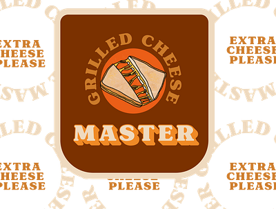 Grilled Cheese Master food foodporn grilledcheese icon illustration patch patches procreate sandwich stickers typography