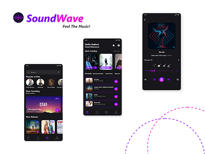 SoundWave (Music App Design) 3d animation app branding concert creative design graphic design illustration logo music song trending ui ux video