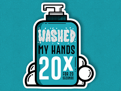 UN Creative Brief Badges #2: Washed my Hands 20x badge badges coronavirus covid19 icon illustration pandemic procreate quarantine soap stayhome united nations wash your hands