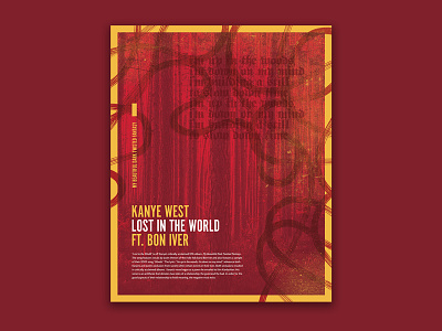 Kanye Lost in the World Poster bon iver design gold hip hop kanye kanye west lost in the world music poster rap yeezy