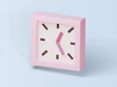 Cubic Clock 3d b3d blender clock cubic cycles design icon illustration modeling render time