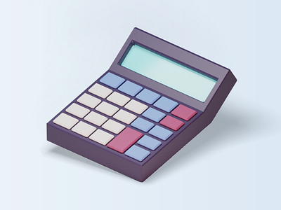 Calculator 3d b3d blender blue calculator icon illustration math numbers render