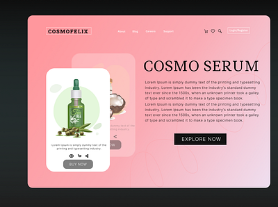 Cosmetic Shop Landing Page branding design ecom graphic design landing page ui website