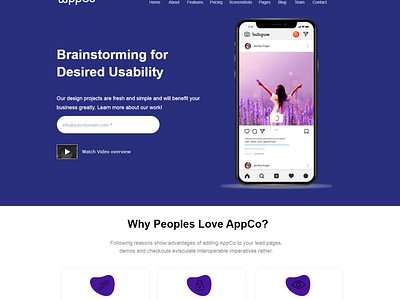 AppCo Landing Page by Faith Lawal on Dribbble