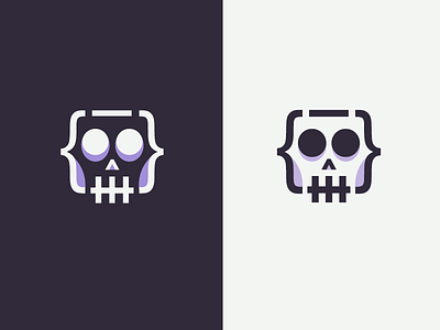 Killer code logo mark digital web code developer flat line icon killer logo minimal simple skull smart clever