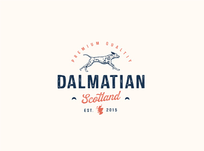 Dalmatian Scotland Logo Design adobe adobe illustrator bussines comission design designer dog drawing graphic illustration natural retro scotland sketch typography vector vintage