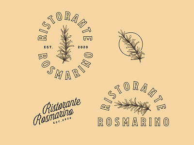 Ristorante Rosmarino Logo adobe brand identity branding design designer drawing emblem hand drawn handlettering handmade illustration leaves lettering logo natural nature retro sketch vector vintage