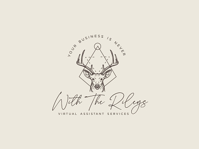 White The Rileys Logo artwork badge brand identity branding classic deer deer logo design designer drawing emblem geometric hand drawn hunting illustration logo retro traditional vector vintage