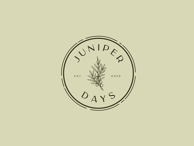 Juniper Days Logo adobe illustrator badge logo botanical logo brand identity branding drawing emblem floral hand drawn illustration inspiration leaves logo nature retro logo simple sketch stamp vector vintage