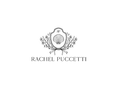 Rachel Puccetti Floral Badge Logo Idea adobe badge beautiful botanical branding design drawing flower graphic design hand drawn illustration leaves logo natural nature retro shell simple vector vintage