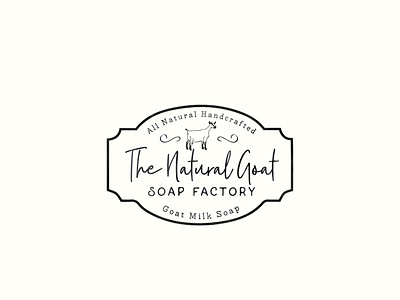 The Natural Goat Soap Factory bussines design goat illustration logo natural soap typography vecor