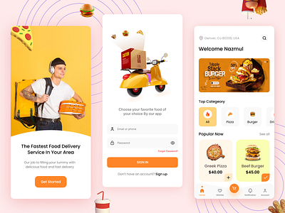 Food Delivery mobile app burger design fast food food and drink food app food app ui design food delivery food delivery app food delivery mobile app food order mobile app ui design