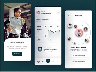 Fitness & Workout Mobile App exercice mobile app exercise app fitness app design fitness app ui design fitness mobile app gym gym app gym app design gym app ui design mobile app ui design