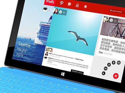 Unofficial Path Windows modern UI design app flat ipad modern path social surface tablet windows
