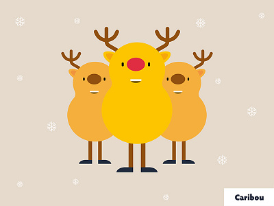 Caribou app christmas game happy holidays hunchies illustration reindeer rudolph snow