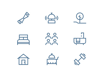 Resort Icons hotel icon set iconography resort