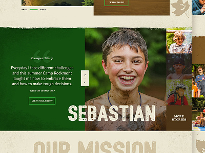 Camp Site design grunge homepage mud rough texture ui