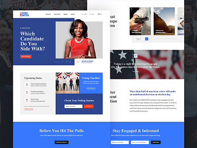 Homepage Design america candidates design issues politics register ui vote