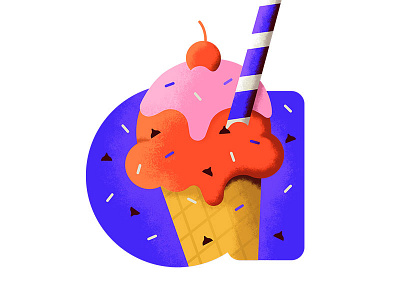 Ice Cream colorful ice cream illustration texture yummy