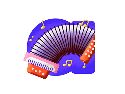 Vallenato accordion illustration music music notes texture