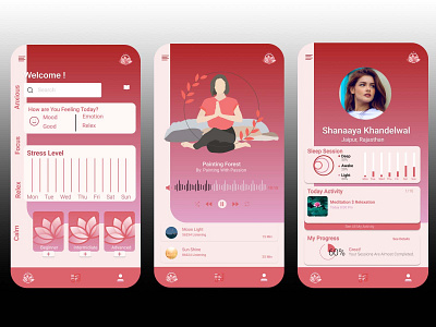 Meditation app app branding design graphic design illustration logo typography ui ux vector