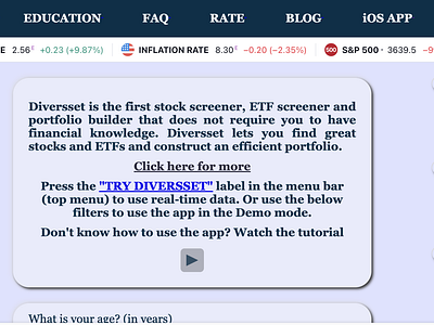 Stock screener and portfolio builder. How to choose stocks. How