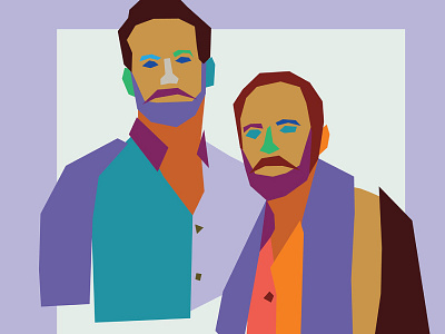 Geometric Portrait: Chet & Kyle color geometry portrait