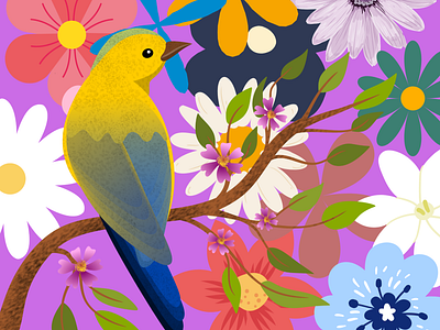 Flower Bird 3d animation graphic design