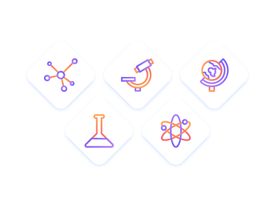 Science Icons education flat glyph gradient icon iconography iconset iconutopia infographic interface line science