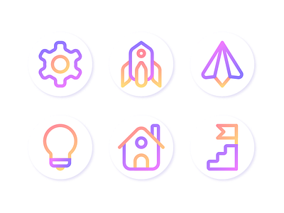 Startup Icons education flat gradient icon iconset iconutopia illustration infographic interface line rocket startup