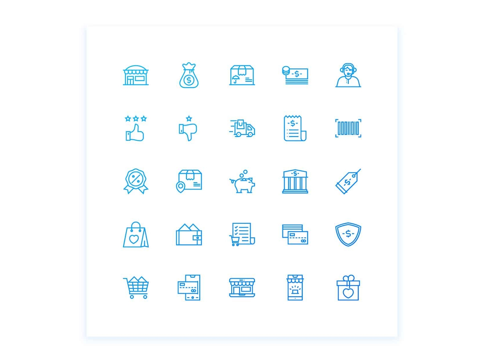 E Commerce And Shopping Icon set ecommerce ecommerce shop gradient icon iconography iconset line shop shopping shopping app