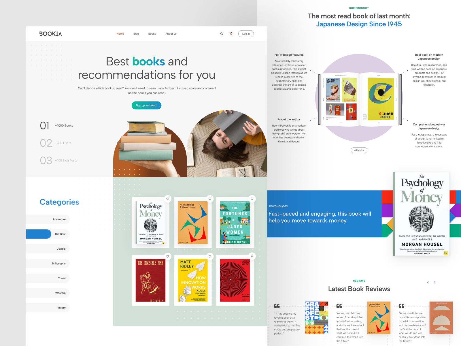 Bookia | Landing Page by Reyhan on Dribbble