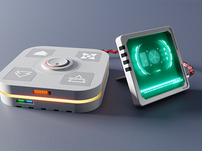 Scanner Gadget 3d buttons design product screen technology