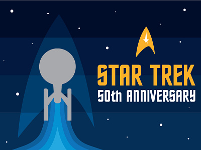 Star Trek 50th Anniversary retro space star trek vector