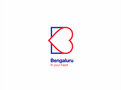 Bengaluru - In you heart branding design flat logo minimal vector