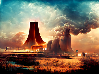 Nuclear Power Plant - Abstract Design (2F46) design graphic design illustration