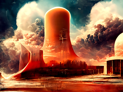 Nuclear Power Plant - Abstract Design (2M92) design graphic design illustration
