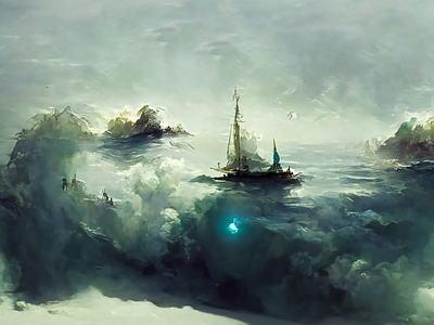 Ship in the Clouds - Abstract Design design graphic design illustration