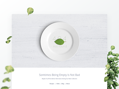 404 Error: Page not found 404 404 page clean design error green leaf leaves plate ui ux vegan vegetarian website xd