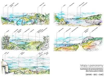 maps&panoramas architecture education handdrawn illustration kids map panorama