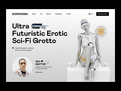 Hajime Sorayama art design desktop futuristic landing product robot start screen ui ux
