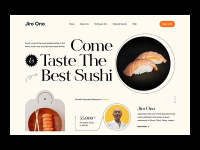 Jiro Ono design desktop food jiro landing master product sushi ui ux website