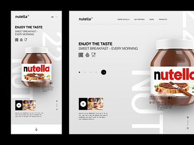 Nutella Futuristic Concept branding design desktop future landing nutella product sweet ui urban web design