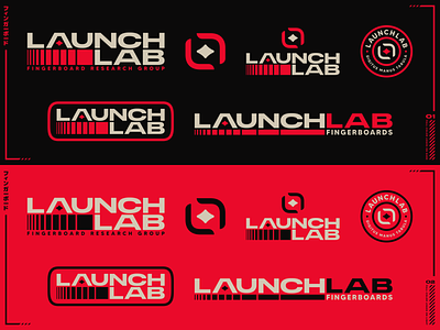 Launch Lab branding design fingerboard icon illustration logo